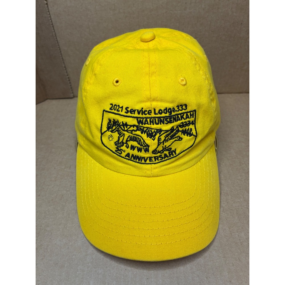 Wahunsenakah 333 Baseball Cap Yellow 25th Anniversary Hat Service Lodge OS